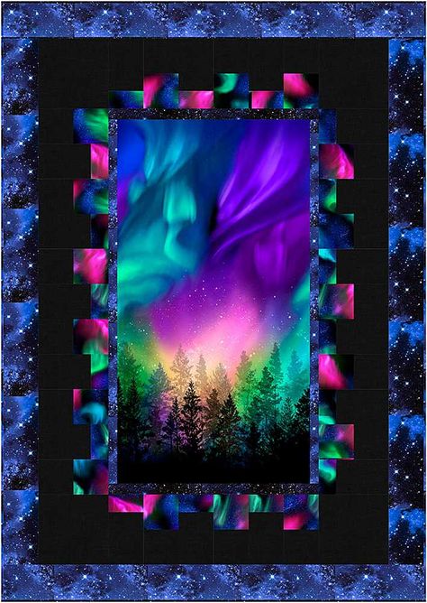 Projects / AURORA - NORTHERN LIGHTS Luminous Quilt Pattern, Banner Quilt Pattern, Northern Lights Quilts Patterns, Aurora Borealis Quilt Pattern, Aurora Quilt Pattern, Quilts Made With Panels Ideas, Quilt With Panels Ideas, Free Panel Quilt Patterns, Panel Quilt Patterns Free