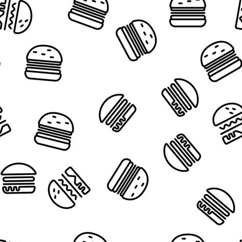 Burger Seamless Pattern Vector Burger Doodle, Burger Icon, Burger Vector, Angry Chicken, Graphic Burger, Mini Burgers, Seamless Pattern Vector, Pattern Vector, Pattern Art