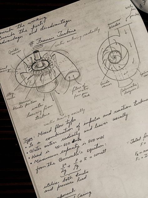 Engineer Handwriting, Messy Notes, Francis Turbine, Engineering Notes, Schematic Drawing, Schematic Diagram, Handwriting Examples, Pretty Handwriting, Fluid Mechanics