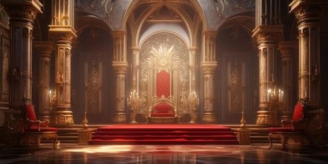 Fantasy Castle Throne Room, Royal Palace Background, Room Reference, Art Direction Advertising, Exquisite Decor, Castles Interior, Throne Room, Environment Art, Fantasy City