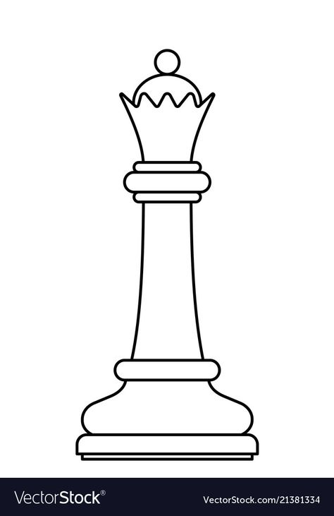 Chess Pieces Drawing Easy, Chess King Drawing, Chess Queen Drawing, Queen Piece Chess, Chess Queen Tattoo, Queen Chess Tattoo, King Chess Piece Drawing, Chess Piece Illustration, Queen Chess Piece Drawing