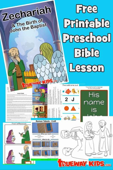 Bible Lessons For Preschoolers, Birth Of John The Baptist, Lessons For Preschoolers, Bible Class Crafts, Luke Bible, Christmas Program Ideas, Bible Lesson For Kids, Children's Church Lessons, Trueway Kids