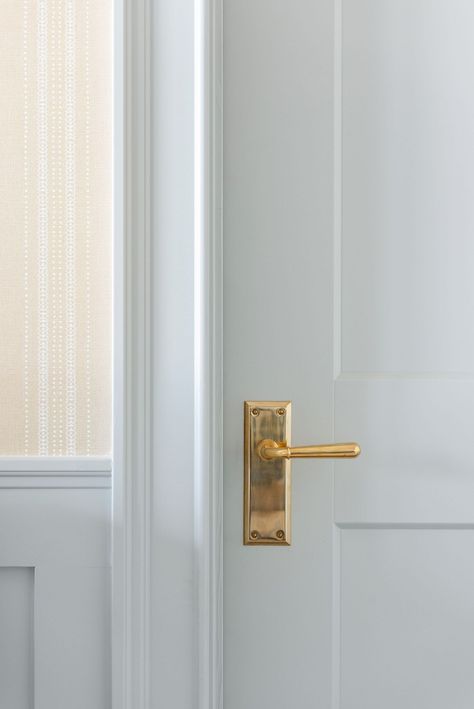 5 Ways To Make Your Home Feel Custom | Switching Out the hardware - gold door handle, blue interiors door and trim #decoratingtips #homedecor #decoratinghacks Interior French Door Hardware, Studio Mcgee Doors, Room Paneling, The Mcgee Home, Interior Door Hardware, Sea Hawk, Mcgee Home, Painted Interior Doors, Interior Hardware