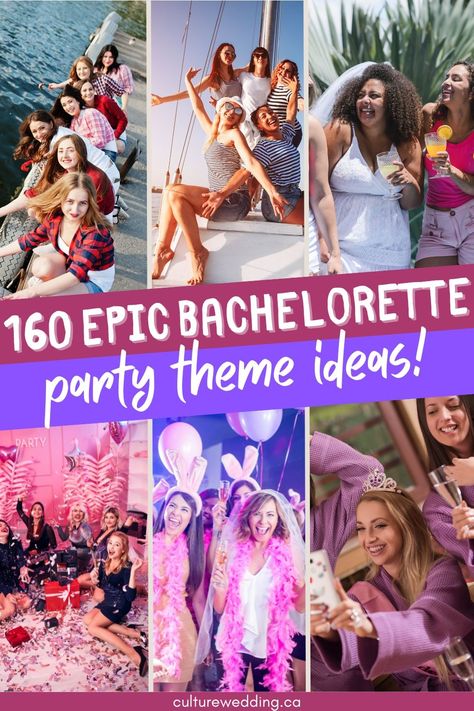 160 Cute Bachelorette Party Themes To Encourage A Fun Time Bachelorette Party Themes Wigs, Different Bachelorette Party Themes, Bachelorette Party Themes Non Alcoholic, Hilarious Bachelorette Themes, Bachelorette Weekend Theme Ideas, Bachelorette Party Theme Night Ideas, Unexpected Bachelorette Theme, Bachelorette Party Theme Days, New Girl Themed Bachelorette Party