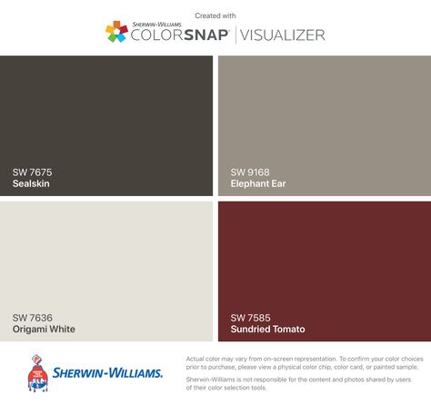 Stickers Walmart, Frank Langella, Exterior Paint Schemes, Origami White, Outside Paint, Red Houses, House Paint Color Combination, Color Combinations Paint, Exterior House Paint Color Combinations