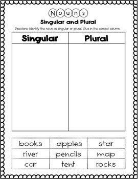 Singular And Plural Nouns Worksheet, Plural Nouns Worksheet, Singular And Plural Nouns, English Grammar For Kids, Grammar For Kids, Nouns Worksheet, Singular And Plural, Plural Nouns, Independent Work