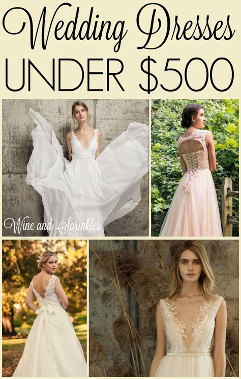 Wedding Dresses Under $500 #diywedding #budgetwedding #weddingdress Wedding Dresses On A Budget, Wedding Dresses Under 500 Dollars, Wedding Dress Under 500, Budget Wedding Dresses, Budget Friendly Wedding Dresses, Budget Wedding Dress, Wedding Dresses Under 500, First Of The Month, Frugal Wedding