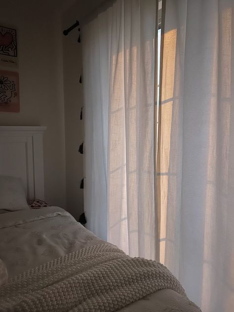 #bedroom #morning #fashion #aesthetic #aesthetic #curtains #bed Curtens Ideas Bedrooms, Sheer Curtains Bedroom Aesthetic, White Curtains Bedroom Aesthetic, Sheer Curtains Bedroom, White Curtains Bedroom, Beige Room, Dream Dorm, White Curtains, Curtains Bedroom