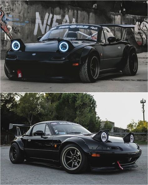 Car Ideas Aesthetic, Miata Car, Eunos Roadster, Tokyo Drift Cars, Car Organizers, Slammed Cars, Hippie Car, Car Tattoo Design, Mx5 Miata