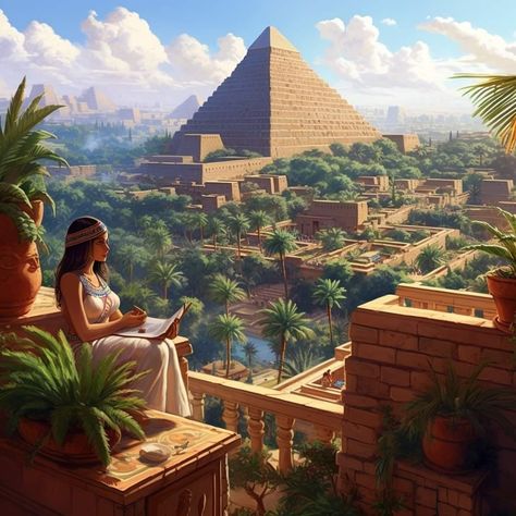 Fantasy Egyptian City, Egyptian Palace, Ancient Egypt Aesthetic, Ancient Egyptian Cities, Egyptian Wall Art, Greatest Journey, Egypt Concept Art, Egypt Aesthetic, Ancient Egypt History