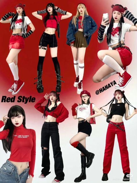 ᴋʜᴏ̂ɴɢ ʀᴇᴜᴘ 👍 in 2022 | Fashion, Korean fashion, Korea fashion Red Acubi Outfit, Hyuna Photoshoot, Fashion Outfits Cute, Fashion Kawaii, Girl Fashion Style, Preformance Outfits, Kawaii Fashion Outfits, Red Style, Red Outfit