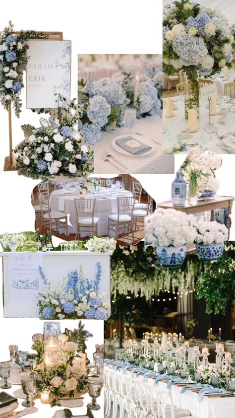 Wedding Venues Blue, Blue And White Wedding, Future Wedding, White Wedding, Wedding Inspo, Wedding Venues, Blue And White, Blue, White