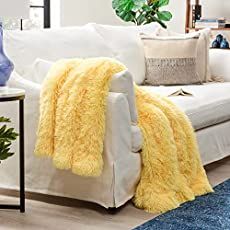 Affordable Yellow Home Decor - The Clever Side Fur Blankets, Fuzzy Throw Blanket, Yellow Throw Blanket, Living Chair, Floral Throw Blanket, Striped Throw Blanket, Yellow Home Decor, Faux Fur Throw Blanket, Faux Fur Blanket