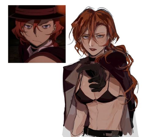 Female Chuuya, Fem Chuuya, Bsd Chuuya, Bungou Stray Dogs Chuya, Ship Pictures, Cute Tiny Tattoos, Chuuya Nakahara, Silly Dogs, Bongou Stray Dogs