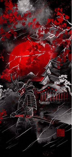 Guerriero Samurai, Japanese Art Samurai, Madara Wallpaper, Japanese Wallpaper Iphone, Red And Black Wallpaper, Japanese Pop Art, Samurai Wallpaper, Samurai Anime, Anime Lock Screen Wallpapers