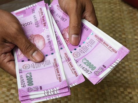 A man counting Rs 2,000 notes. Photo: Shutterstock Indian Currency, Girls Work, Wait And Watch, Bank Branch, Money Problems, Money Images, Money Pictures, Real Money, Need Money