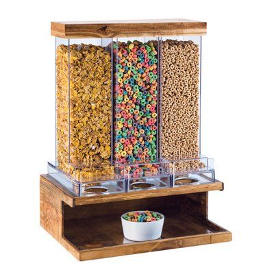 Cal-Mil Madera 600 Oz. Triple Canister Cereal Dispenser Countertop Cereal Storage, Film Decor, Cereal Dispenser, Interior Modern, Cool Kitchen Gadgets, Natural Home Decor, Cool Ideas, Décor Diy, Decor Rustic