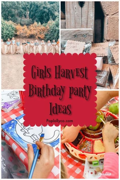 Girls Fall Harvest Birthday Party Ideas | Poplolly co poplollyco.com Looking for fun activities and inspiration for a fall birthday? This post has you covered! #fallparty #ranch #ranchbirthday #girlsbirthdayideas #fallbirthday #harvestparty Fall Farm Birthday Party, Fall Harvest Birthday Party, Fall Harvest Party Ideas, Harvest Party Ideas, Harvest Birthday Party, Fall 1st Birthdays, Fall Harvest Party, Country Birthday, Fall Birthday Parties