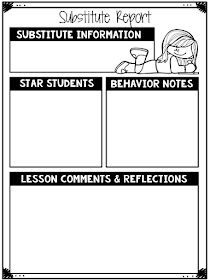 Substitute Teacher Cards Business, Substitute Teacher Feedback Form, Substitute Plans Middle School, Substitute Worksheets, Subbing Tips, Substitute Teacher Report, Substitute Teacher Forms, Substitute Teacher Bag, Substitute Teacher Ideas