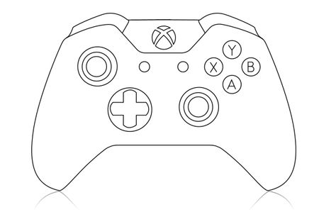 Xbox One Controller Sketch Coloring Page Xbox Party, Xbox Cake, Cake Templates, Anniversaire Harry Potter, Controller Design, Video Games Birthday, Video Game Party, Xbox One Controller, Xbox Controller