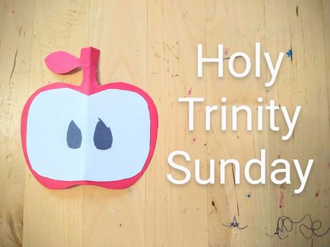 Holy Trinity Sunday, Jesus Raises Lazarus, Trinity Sunday, Family Service Projects, Kindergarten Projects, Apple Activities, Apple Craft, Group Crafts, Black Construction Paper