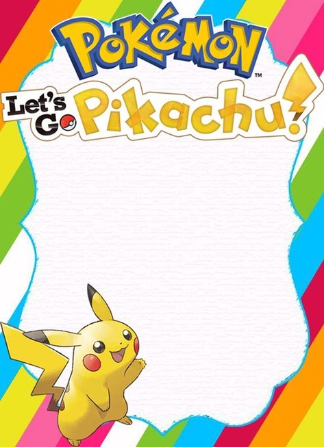 Free Pikachu Birthday Party Invitation Template Pikachu Invitations Birthday, Pokemon Invitations Template, Pokemon Party Invitations, Pokemon Birthday Card, Free Party Invitations, Pokemon Invitations, Editable Birthday Cards, Pikachu Pikachu, Birthday Party Invitations Free