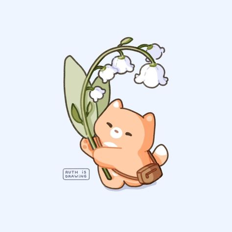 ⊹ Ruth ⊹ on Instagram: “Lily of the valley 🌱 I really love this plant! Its shape reminds me of little bells… I wish their petals could make that sound ♡ Sending…” Disney Character Drawings, Tomboy Art, Beach Art Painting, Cartoon Heart, Cat Doodle, Baby Illustration, Fairy Pictures, Cute Animal Clipart, Japon Illustration