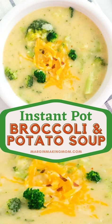 Instant Pot Cheddar Potato Soup, Potato And Broccoli Soup Instant Pot, Potato Soup Recipes Instant Pot, Broccoli Potato Soup Instant Pot, Pressure Cooker Broccoli Cheese Soup, Potato Broccoli Cheese Soup Instant Pot, Instant Pot Cream Of Broccoli Soup, Instant Pot Cheesy Potato Soup, Brocolli Potato Cheese Soup