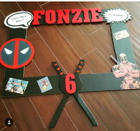 Deadpool Theme Birthday Party, Deadpool Decorations Birthday, Deadpool Birthday Party Ideas, Deadpool Theme, Deadpool Party, Deadpool Birthday, Watermelon Birthday Party, Marvel Birthday, Marvel Party