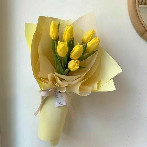 Flower Boquet, Yellow Aesthetic Pastel, Yellow Bouquets, Most Popular Flowers, Boquette Flowers, Color Vibe, Tulip Bouquet, Long Story, Flower Therapy