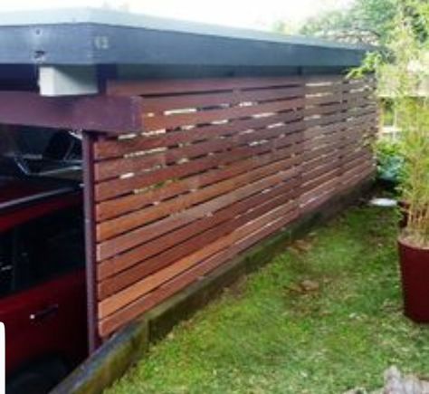 Spa Exterior, Carport Makeover, Enclosed Carport, Slat Fencing, Carport Prices, Fencing Panels, Portable Carport, Diy Carport, Carport Patio