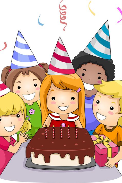 Birthday Girl Drawing, Birthday Party Drawing, Birthday Party Illustration, Birthday Cake Clip Art, Basic Drawing For Kids, Birthday Cake Illustration, Birthday Party Clipart, Birthday Party Images, Party Cartoon