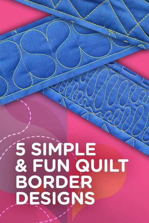 Machine Quilting Borders Ideas Easy, Border Quilting Designs Simple, Quilting Borders Designs Simple, Quilt Borders Ideas Simple, Quilting Borders Ideas, Quilting Boarders, Easy Free Motion Quilting Designs, Free Motion Quilt Tutorial, Longarm Quilting Tutorials