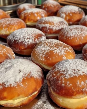 Custard-Filled Polish Paczki Recipe Benyas Recipe, Paczki Recipe Easy, Paczki Recipe, Veggie Stew Recipes, Polish Donut, Homemade Custard, Czech Recipes, Custard Filling, Snack Treat