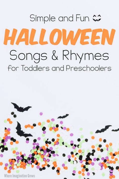 Fingerplays For Toddlers, Halloween Songs For Preschoolers, Halloween Songs For Toddlers, Halloween Nursery Rhymes, Kids Halloween Songs, Halloween Storytime, Halloween Rhymes, Toddler Circle Time, Rhymes For Toddlers