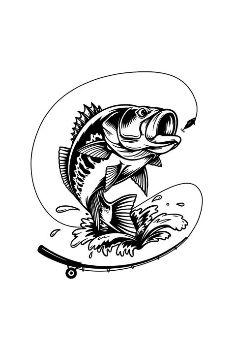 Bass fishing tattoo