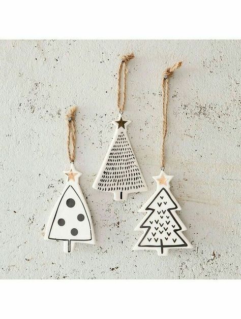 15 DIY Christmas Decorations & Treats | ClearBags Trees Clipart, Clay Christmas Decorations, Diy Star, Christmas Tree Charm, Tanah Liat, Clay Ornaments, Wooden Christmas Trees, Salt Dough, Noel Christmas