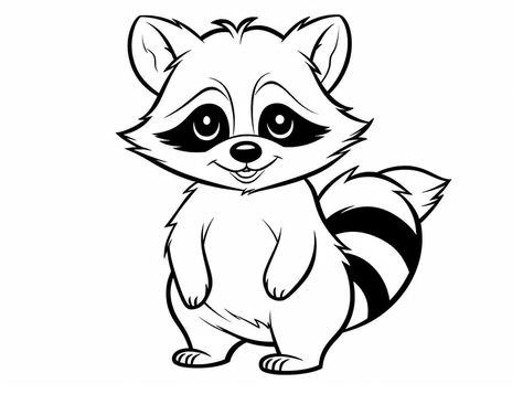 illustration of Cheerful raccoon drawing to color Raccoon Coloring Pages, Racoon Cartoon, Racoon Drawings, Drawing To Color, Racoon Illustration, Projector Images, Cartoon Raccoon, Raccoon Drawing, Raccoon Illustration