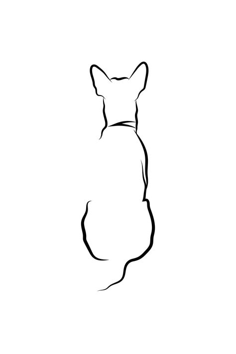 Dog Outline Tattoo, Tatoo Dog, Chihuahua Tattoo, Dog Caricature, Dog Drawing Simple, Dog Memorial Tattoos, Dog Outline, Illustration Dog, Largest Dog