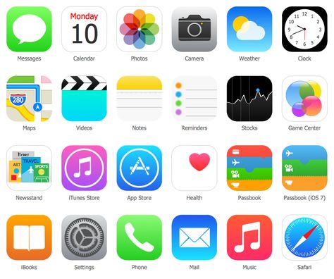 Design Elements — iPhone Graphical User Interface App Icon Maker, App Icon Template, Phone Doodle, Notes Logo, Application Interface, Iphone Interface, Ios App Logo, App Map, Icon Ui