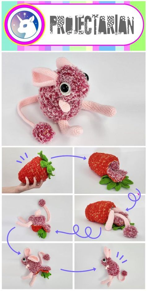 Craft Twinkle the Strawberry Jerboa with our free pattern for a reversible amigurumi! This charming project is perfect for all skill levels and adds a playful touch to your collection. Explore our extensive range of free and paid crochet patterns for more fun projects!. #Amigurumi_Patterns #Reversible_Amigurumi #Amigurumi_Dog #Easy_Crochet_Hat Reversible Amigurumi, Textured Yarn, Learn How To Crochet, Fun Crochet Projects, Amigurumi Free Pattern, How To Crochet, Learn To Crochet, Crochet Animals, Diy Crochet