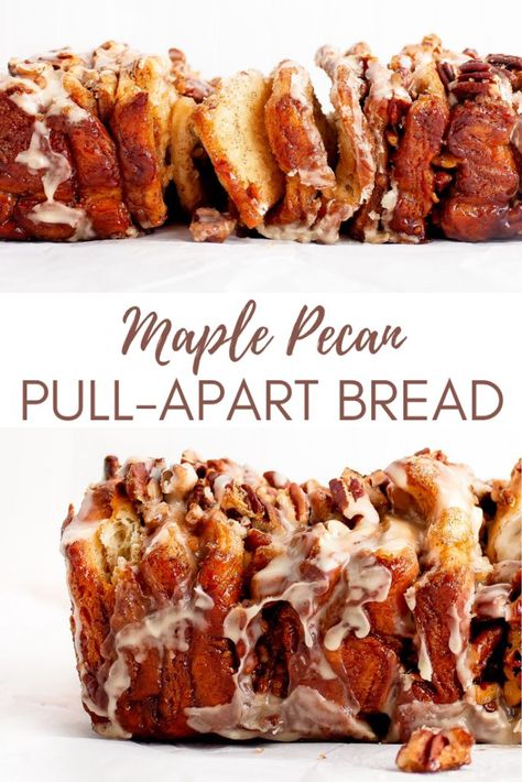 Maple Pecan Pull-apart Bread Pull Apart Sweet Bread, Maple Pecan, Pull Apart Bread, Yeast Bread, Monkey Bread, Fall Treats, Recipes Homemade, Pull Apart, Quick Bread