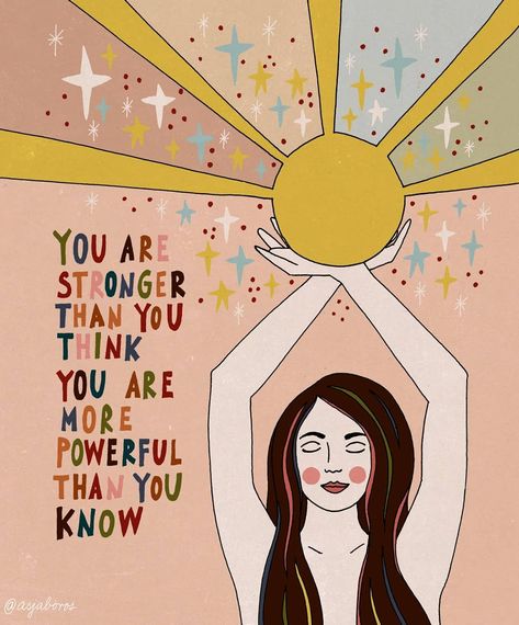 Asja Boroš on Instagram: “You are stronger than you think☀️ You are more powerful than you know✨ I found this really old journal page today that I haven't posted…” Think Poster, Beginner Tattoos, Stronger Than You Think, Peace Quotes, Happy Words, You Are Strong, Stronger Than You, Self Love Quotes, Pretty Words