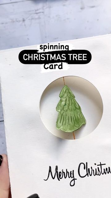 Spellbinders O Christmas Tree, Spinning Christmas Tree Science Project, Paint A Christmas Tree, Spinning Christmas Tree, Two Christmas Trees, Paper Embroidery Christmas Tree Cards, Embossing Tool, Draw And Paint, Christmas Tree Cards