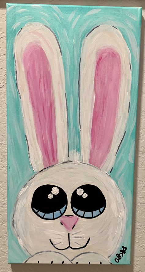 Kids Canvas Art Ideas Easy, Art Markers Drawing, Easter Canvas, Easter Paintings, Kids Canvas Art, Landscape Painting Tutorial, Messy Art, Bunny Painting, Rabbit Painting