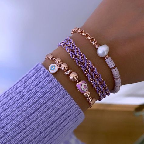 Elegant Beaded Lavender Bracelets, Spiritual Purple Stackable Bracelets, Spiritual Lavender Gemstone Beaded Bracelet, Lavender Beaded Bohemian Crystal Bracelet, Lilac Bracelet, Jewellery Photoshoot, Women Bracelets, Eye Details, Today Is The Day