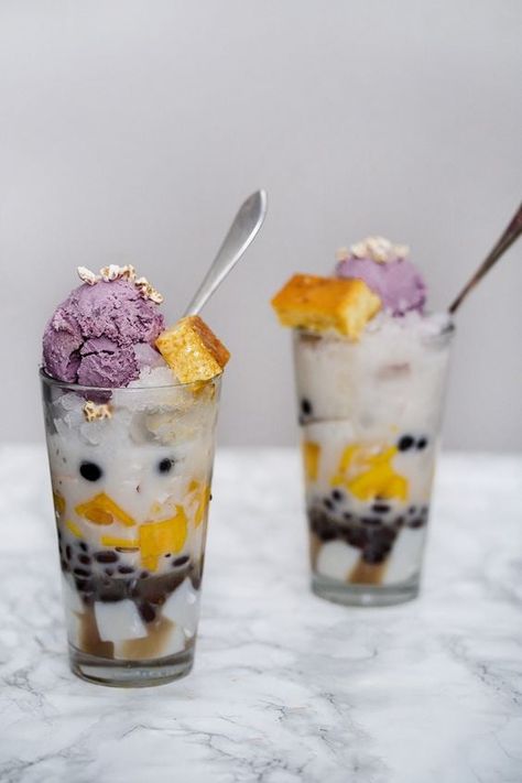 Our BEST 25 Authentic Filipino Desserts ( Filipino Buko Salad) Halo Halo Dessert Photography, Filipino Halo Halo, Halo Halo Filipino, Halo Halo Dessert, Matcha Frappuccino, Coconut Matcha, Filipino Dessert Recipes, Delicious Food Recipes, Filipino Food Dessert