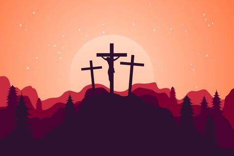 Mount Calvary Landscape Vectors Mount Calvary, Hd Landscape, Jesus Background, Worship Backgrounds, Catholic Wallpaper, Church Backgrounds, Church Media Design, Bible Images, Jesus Christ Art