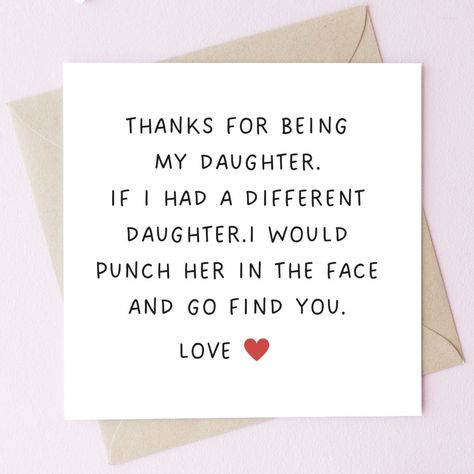 Birthday Card For Daughter, Happy Birthday Card Funny, Birthday Card Messages, Gifts For Daughter, Happy Birthday Daughter, Funny Happy Birthday, Dad Daughter, 50th Birthday Gifts, Funny Messages