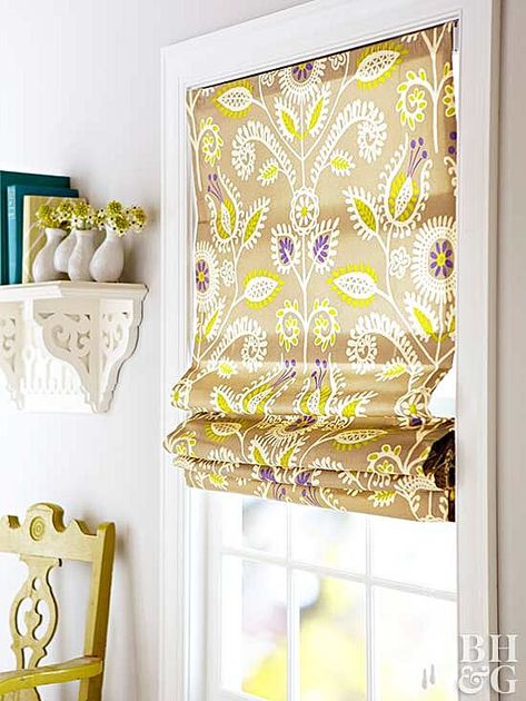 How to Make Roman Shades Diy Kitchen Window Treatments, Simple Window Treatments, Diy Roman Shades, Diy Window Treatments, Window Projects, Diy Shades, No Sew Curtains, Kitchen Window Treatments, Roman Shade